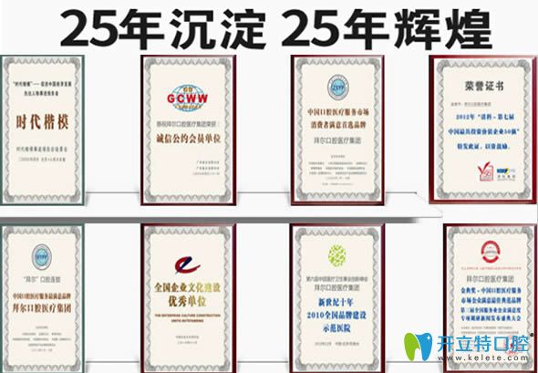 拜博東華口腔所獲榮譽證書 拜博東華口腔所獲榮譽證書